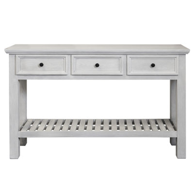 Console à trois tiroirs - Blanc cassé