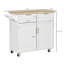 Îlot de cuisine sur roulettes 41 po, chariot de rangement avec plateau en bois d'hévéa et tiroirs de 41 po-989473756