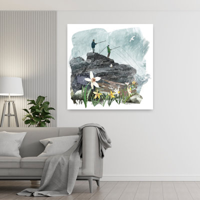 Contemporary Art Abstract Contemporary Daffodil Fish Coastal Art