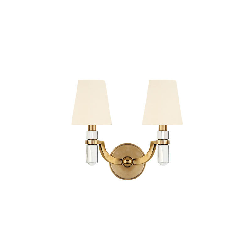 Dayton 2 - Light Candle Wall Light, Aged Brass, White