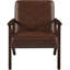67Cm Wide Modern Upholstered Accent Chair,  Faux Leather Armchair with Z-shaped Wood Legs-1660129149