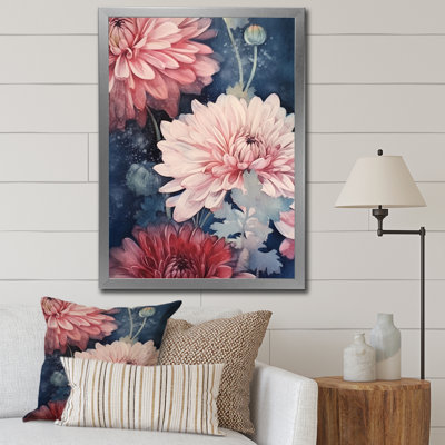 «Pink White Natures Chrysanthemums Melody I» sur toile