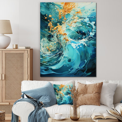 Aqua Dream Rush Flow 3 - Collages abstraits, art mural