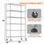 Étagère à roulettes avec roulettes, support de rangement réglable en métal robuste pour le garage, le garde-manger, la cuisine et la salle de lavage (l 46 po x P 18 po x H 72 po et l 46 po x P 18 po x H 82 po)-1220854817-1220854818