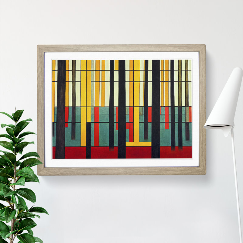Abstract Spring Forest Vol.1 - Framed Print, 46cm H x 64cm W x 2cm D, Oak