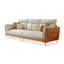 Coussin beige modulaire en similicuir