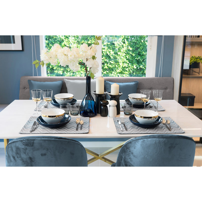 Kurtus Dining Linen Set, Light blue/Grey