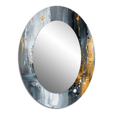 Gold Cheetahs Quick Call Accented With Grey I - Traditional Oval Wall Mirror
