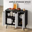 Buffet 36 po, armoire avec tablettes réglables, noir-569251099
