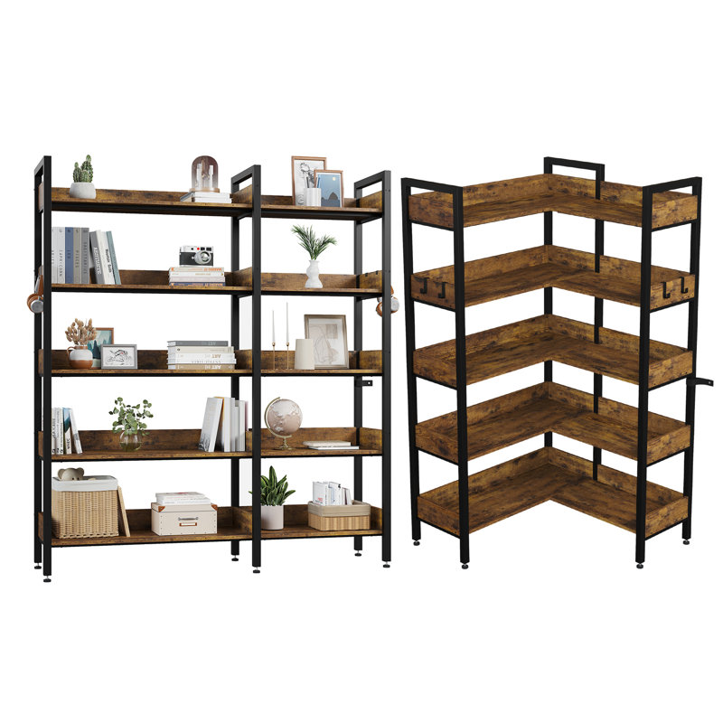 167.1cm H x 83.8cm W Solid Wood Standard Bookcase