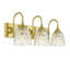 3-Light Dimmable Vanity Light With Geometric Patterned Glass-125104602
