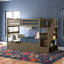 Lit superposé HuneyCutt avec couchette et plateau en chocolat noir, matelas non inclus-1198074631-1198074627