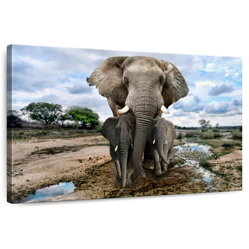 Brampt Safari Elephants, 26" H x 39" W