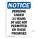 SignMission Persons Under 21 Years of Age Sign | Wayfair