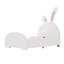 Lit plateforme simple avec aspect et fabrication de lapin adorable - tête de lit blanche et qualité unie