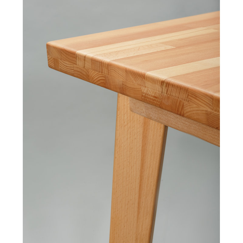 Rosalie solid wood dining table, 75cm H x 180cm L x 90cm W, Beech Heartwood