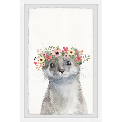 Oman Floral Crowned Otter Framed Print