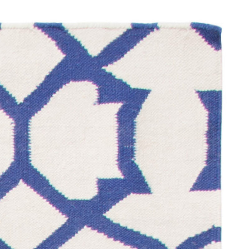 Amelah Hand Woven Flat Weave Wool Geometric Rug, Rectangle 8' x 10'