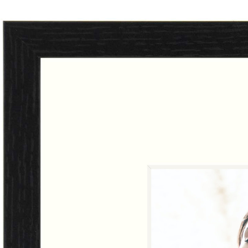 Nickolas Picture Frame with Mat, 12" x 12", Black