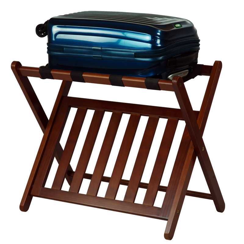 Porte-bagages pliable en bois, Noyer, H 22,25 po x l 26,75 po x P 16 po