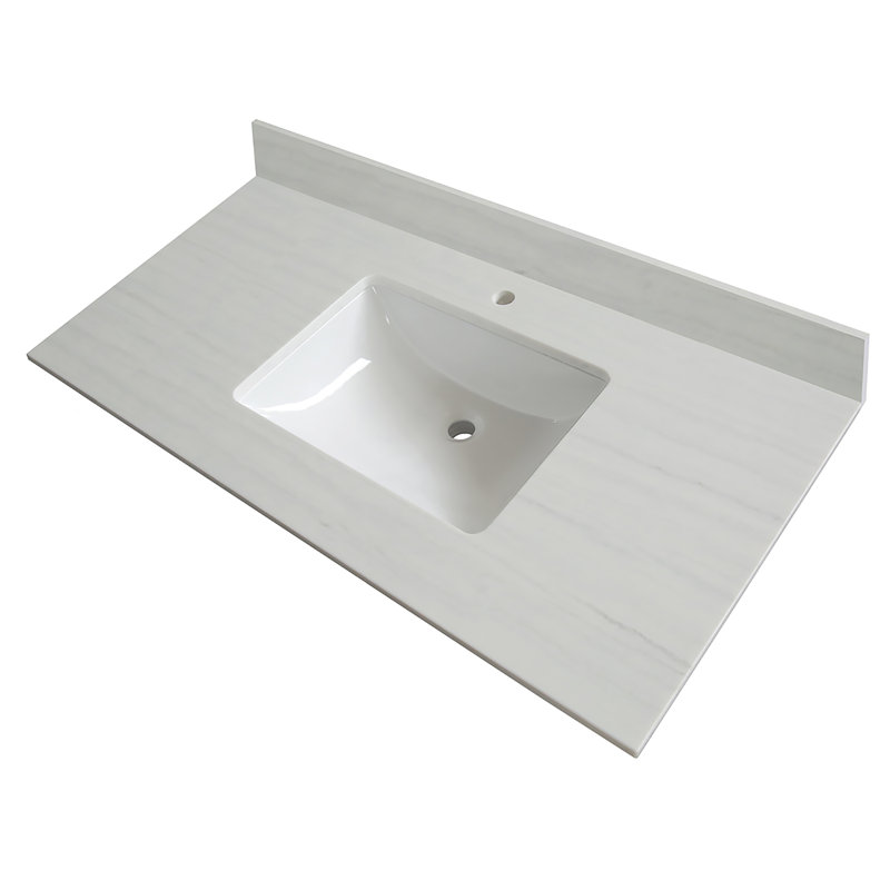 Ensemble de meuble-lavabo simple 43 po avec miroir Lisnagarvey Carmela