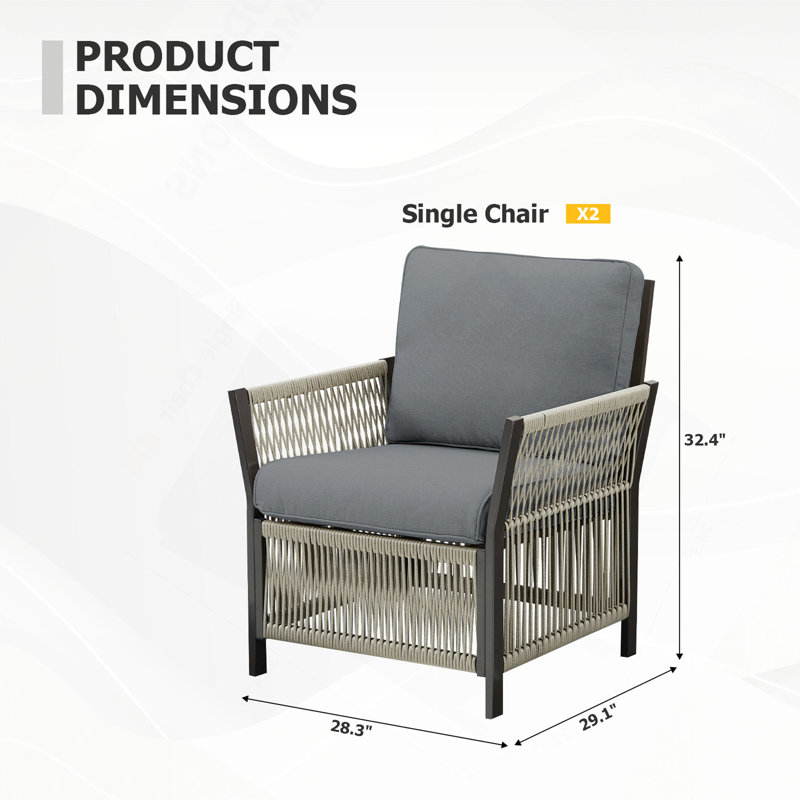 Ensemble de 2 chaises de patio pour l'extérieur