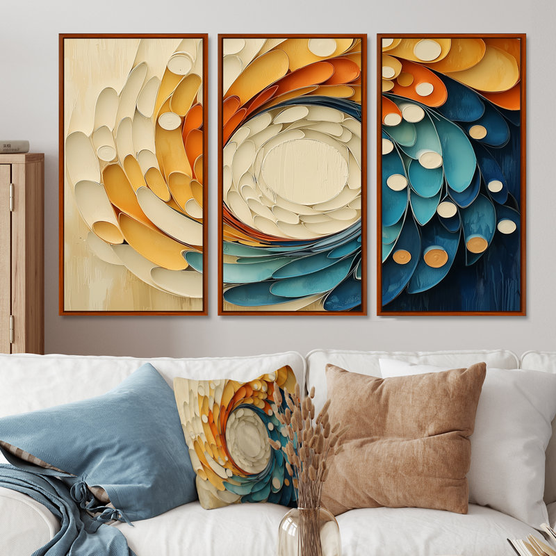 Biomorphism Vortex of Nature II - Biomorphism, art mural - 3 pièces, H 40 po x l 60 po, Brun