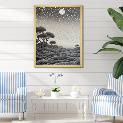 " Gray Abstract Starry Landscape "