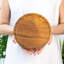 Assiette ronde en bois de teck - moyen (ensemble de 2)
