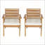 Ensemble de 2 chaises de salle à manger d'extérieur en bois d'acacia durable avec coussins lavables beiges pour le confort du patio et du jardin