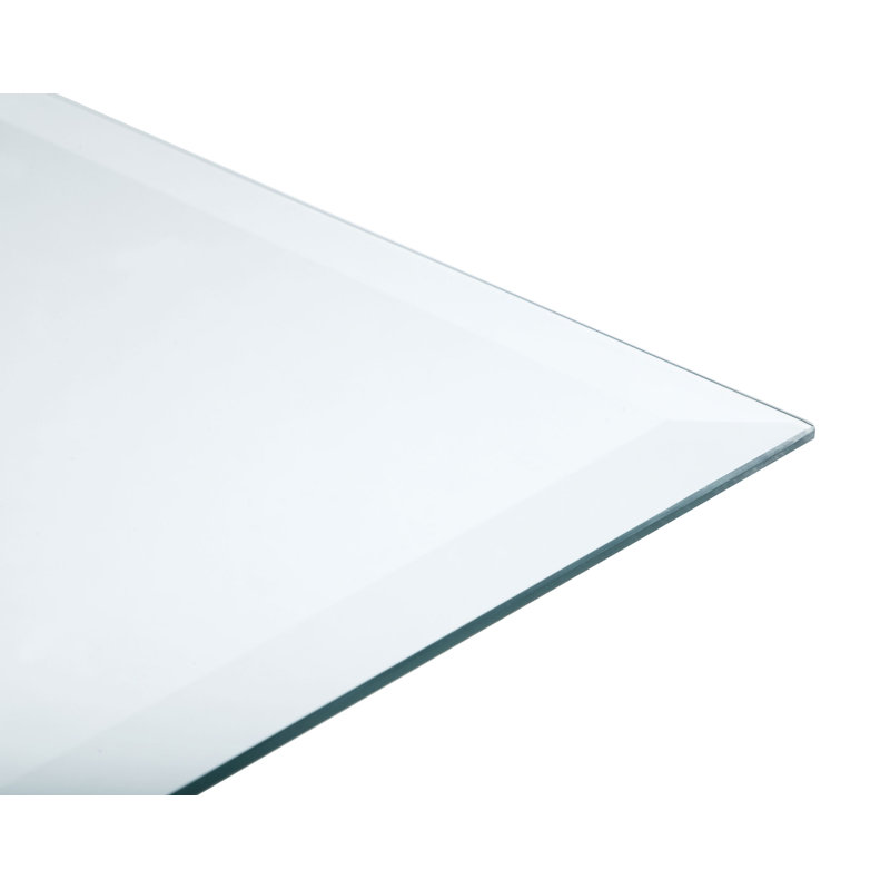 Plateau en verre trempé transparent Hayek, H 0,25 po x l 52 po x P 27 po