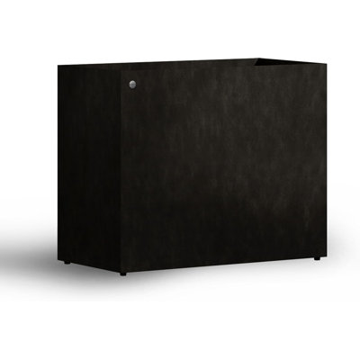 Grand pot de fleurs rectangulaire en fibre de verre Semplito pour l'intérieur et l'extérieur, résistant aux intempéries