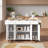 Rolling Fluted Kitchen Island With Drop Leaf, Power Outlet, 4 Doors, 3 Drawers, Curved Edge And Spice Rack