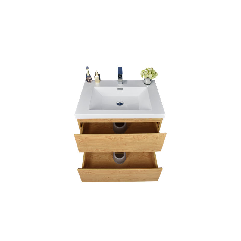 Ensemble de meuble-lavabo simple 24 po Hridhaan, Chêne anglais