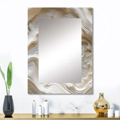 Cream Spiral Nebula II - Cream Modern Wall Mirror
