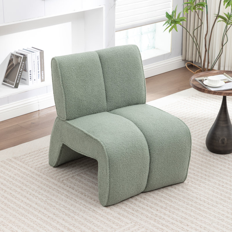 Mathias Upholstered Faux Fur Accent Chair, Green