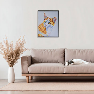 Orange Cat Expression Framed Giclee, design by Tatiana Roberts