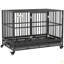 Cage à chien en cage robuste de 48 po Pawhut avec roues verrouillables, porte double et plateau amovible