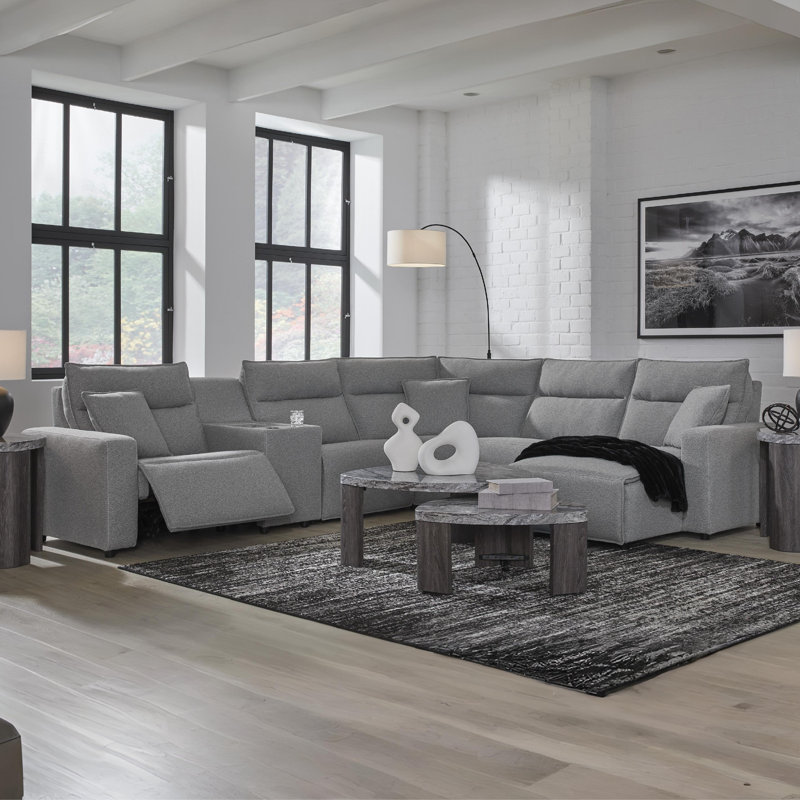 Depew 6-Piece Power Reclining Sectional With Chaise, Left Hand Facing
