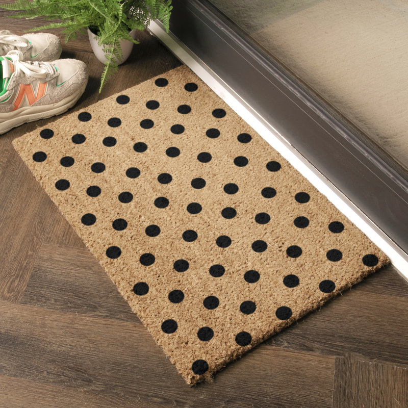 Braewyn Non-Slip Doormat, 40cm H x 60cm W, Natural/Blue