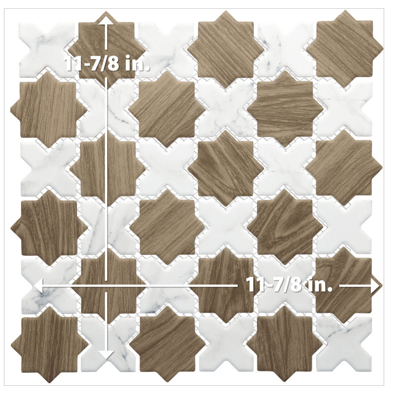 Llama 2" Star 11-7/8 in. x 11-7/8 in. Porcelain Mosaic Tile