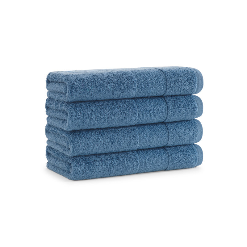 Essuie-mains Harksdale en coton turc (paquet de 4), Bleu rougeâtre