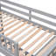 Lit superposé en bois gris avec six tiroirs, des architectures de tablettes modifiables et des tiroirs simples-654590511