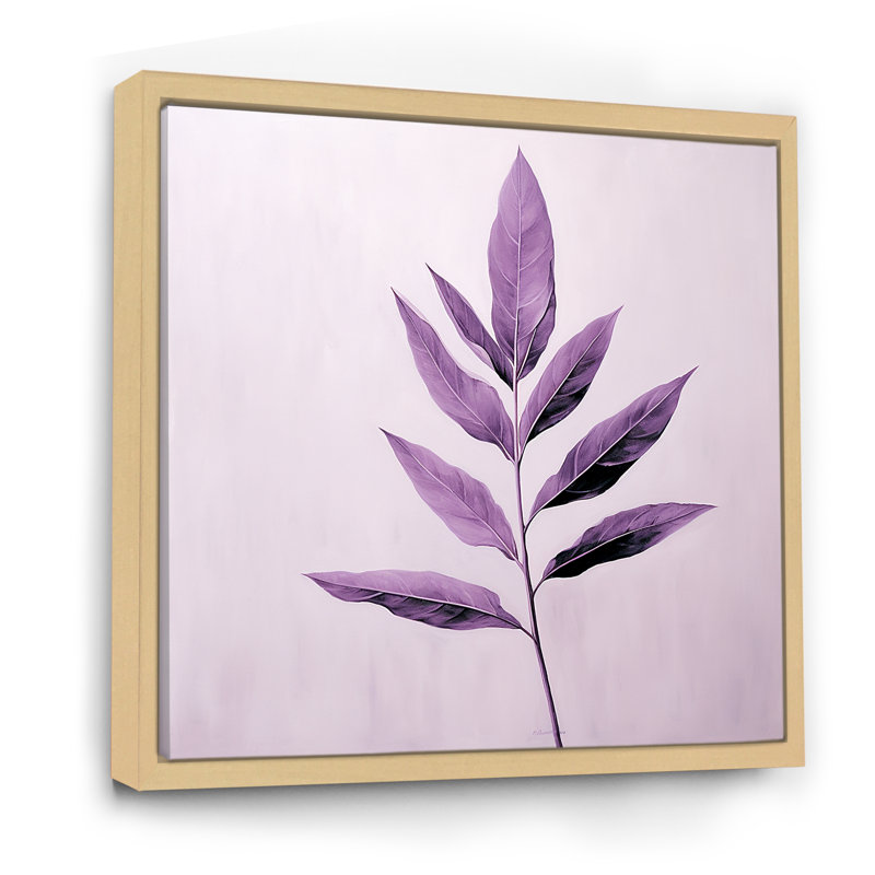 " Purple Lavender Leaf Simplicity ", Natural Floater Framed, 24" H x 24" W x 1" D