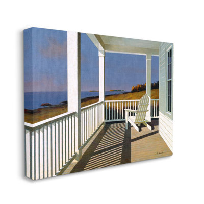 «Cottage Porch Scene at Sunset Coastal Landscape» par Zhen-Huan Lu - reproduction d'art