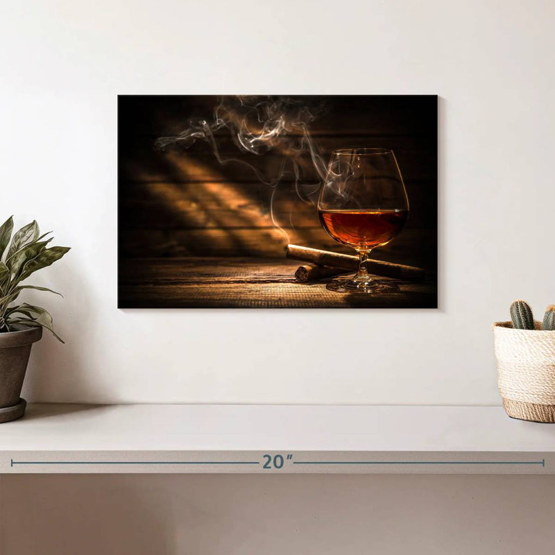 Yarlin Rustic Cigar And Whiskey, 8" H x 12" W