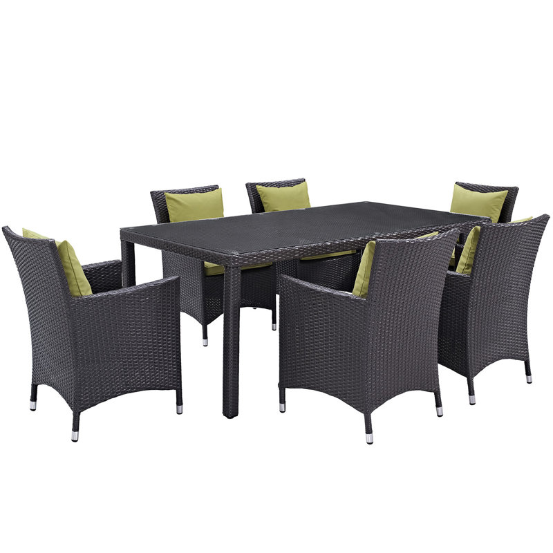 Ensemble de salle à manger 7 pièces Convene, Espresso et péridot, 6