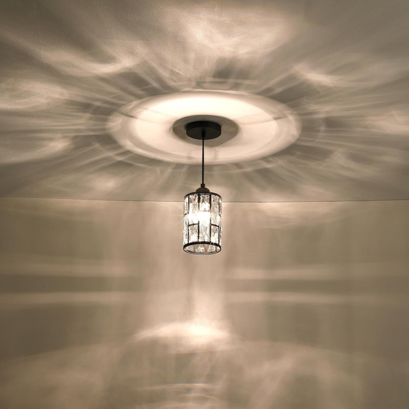 Ensemble de 3 luminaires suspendus modernes en cristal avec hauteur réglable, finition nickel brossé pour îlot de cuisine, salle à manger et salon