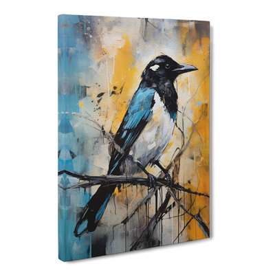 Magpie Abstract - Wrapped Canvas Print