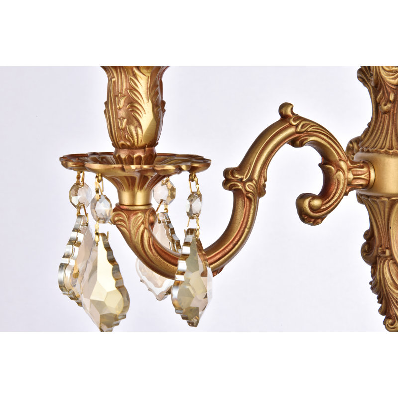 Aadyn Wall Sconce, Golden Teak (Smoky) / Royal Cut, French Gold